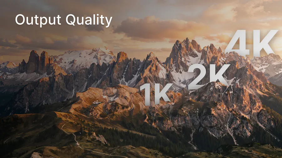 Output quality selection added to prompt box for select models